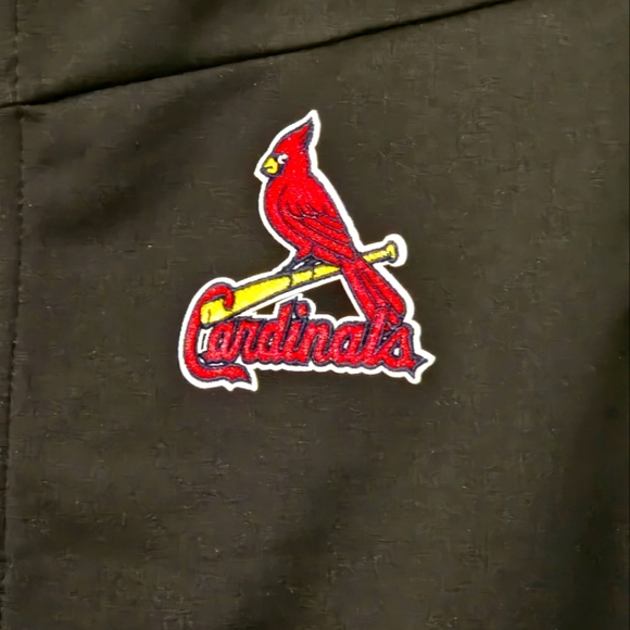 Men's St. Louis Cardinals Antigua Black Metallic Links Full-Zip Vest - Picture 5 of 13